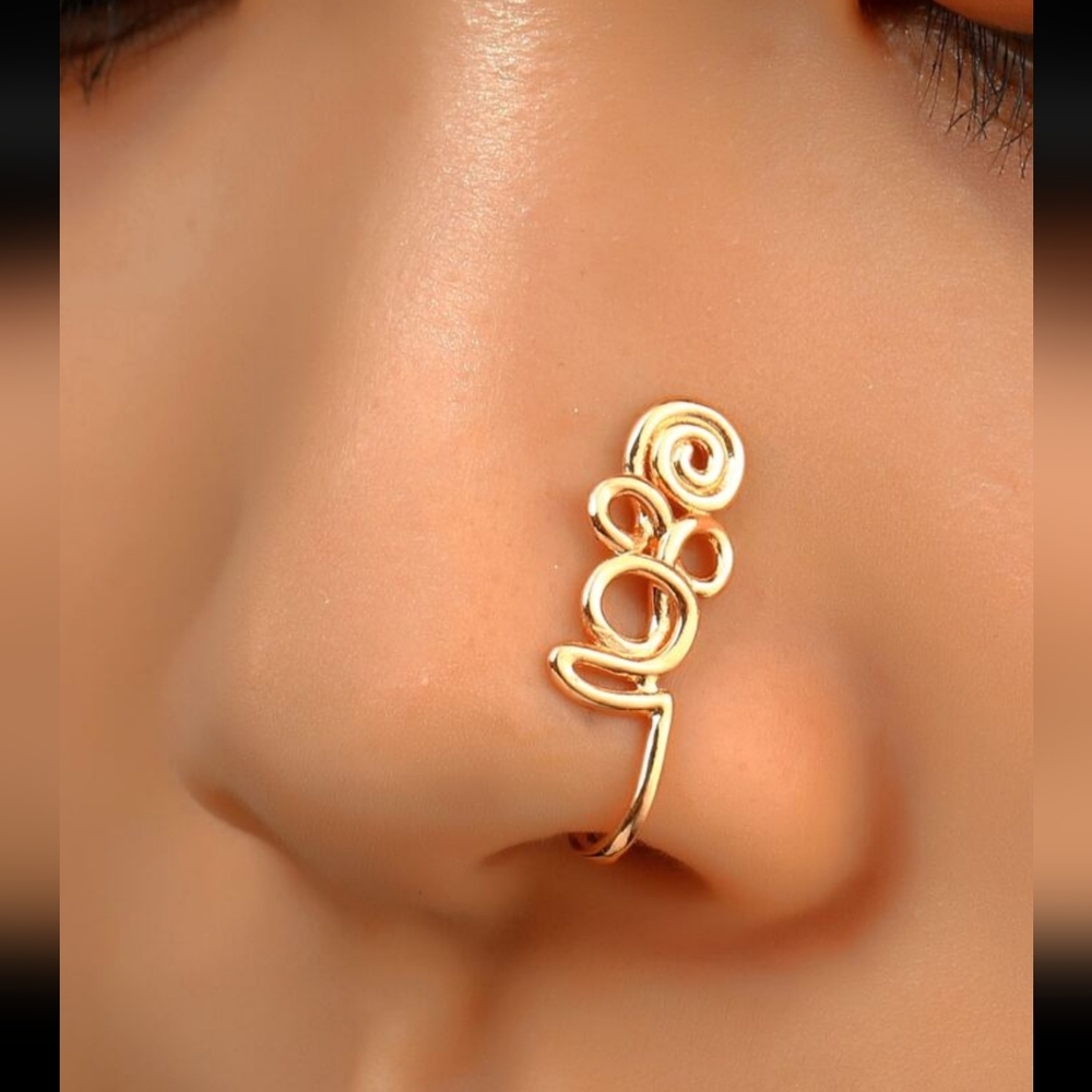 Clip on nose ring cuff